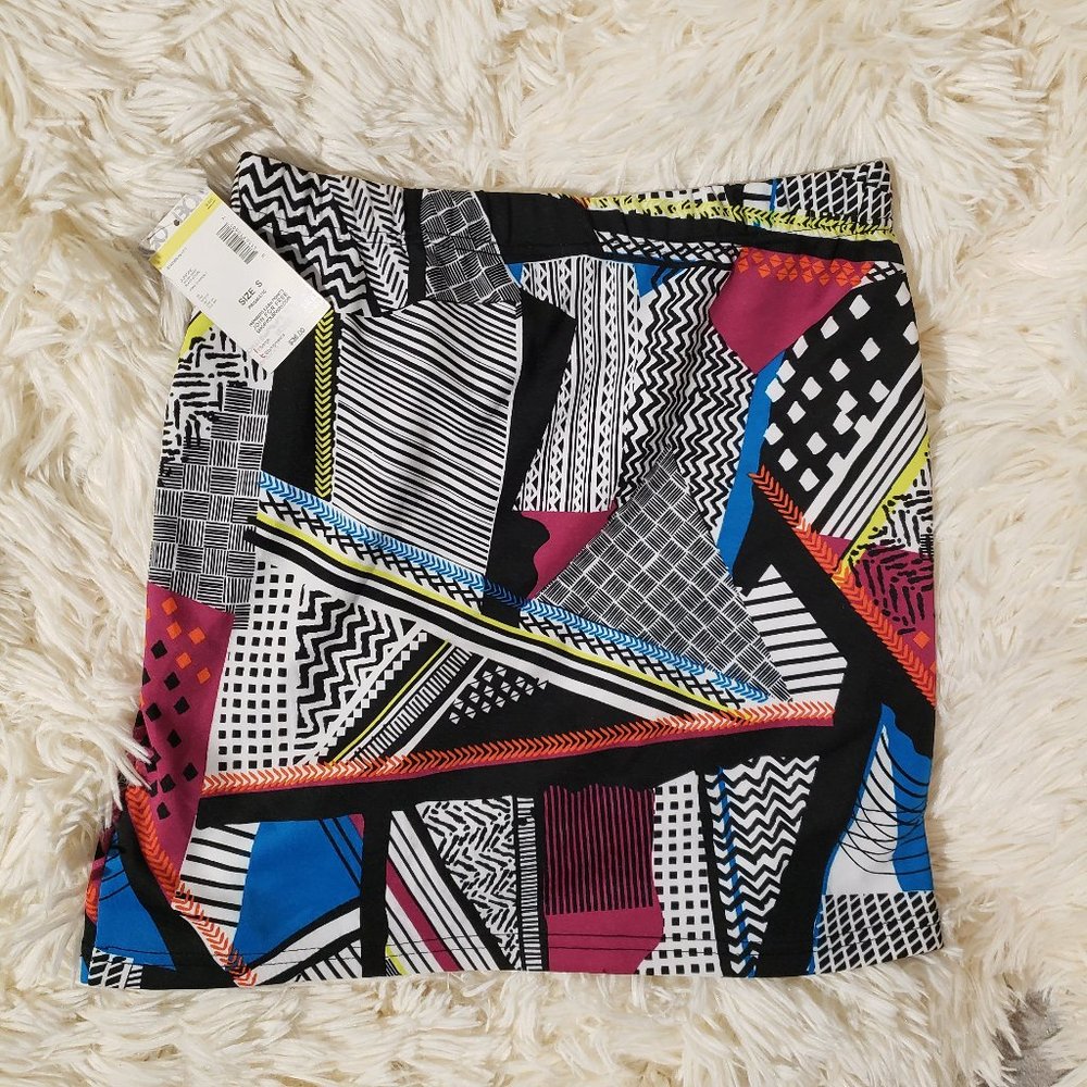 Nwt Bongo 80s 90s Multi Color Retro Mini Skirt - image 3